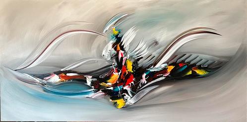 Gena Gennadyj- Abstract “Lost in tine”- Handgeschilderd, Antiek en Kunst, Kunst | Schilderijen | Abstract, Ophalen of Verzenden