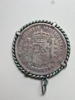 Spaanse 5 Pesetas 1871 - Zilveren Munt Hanger, Ophalen of Verzenden, Overige landen, Losse munt, Zilver
