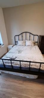 Bed 160x200 cm inclusief toebehoren, Ophalen, Gebruikt, Zwart, Tweepersoons