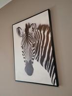 Canvas schilderij zebra met lijst, Ophalen, Zo goed als nieuw