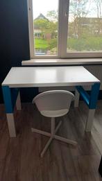 IKEA kinderbureau pahl wit-blauw & verstelbare bureaustoel, Ophalen of Verzenden, Zo goed als nieuw