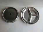 Vintage Oven Vakkenbord RVS met deksel 3 Vakken Stoombord, Ophalen of Verzenden