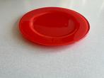 Rood glazen bord - 35,5 cm, Ophalen, Zo goed als nieuw