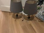 Set van 2 grijze tafellampen, Ophalen, Gebruikt, Stof, Minder dan 50 cm