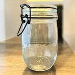 Vintage  glazen pot Le Pratique, uit Frankrijk, Ophalen of Verzenden