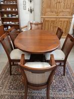 Bannink tafel met 6 Bannink stoelen jugenstil, Huis en Inrichting, 200 cm of meer, Zo goed als nieuw, Rechthoekig, 50 tot 100 cm
