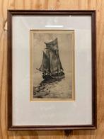 Jan Sirks - Zeilboot op het water - Ets, Ophalen of Verzenden