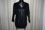 Nieuw zwart stretch tuniek rits strass rand M/L, Ophalen of Verzenden, Nieuw, Zwart