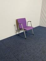 2 x Fauteuil Ahrend, paarse stof, aluminium frame, Huis en Inrichting, Fauteuils, Ophalen, Gebruikt, Minder dan 75 cm, Stof