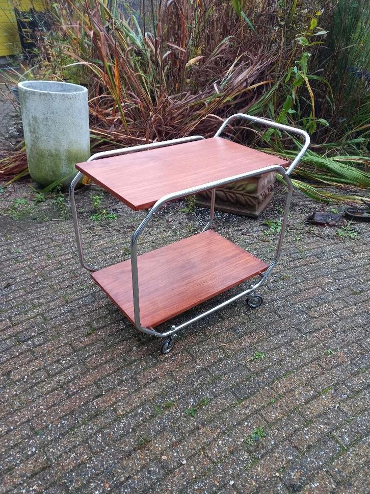 Retro thee trolley, serveer trolley, Verzamelen, Retro, Huis en Inrichting, Ophalen