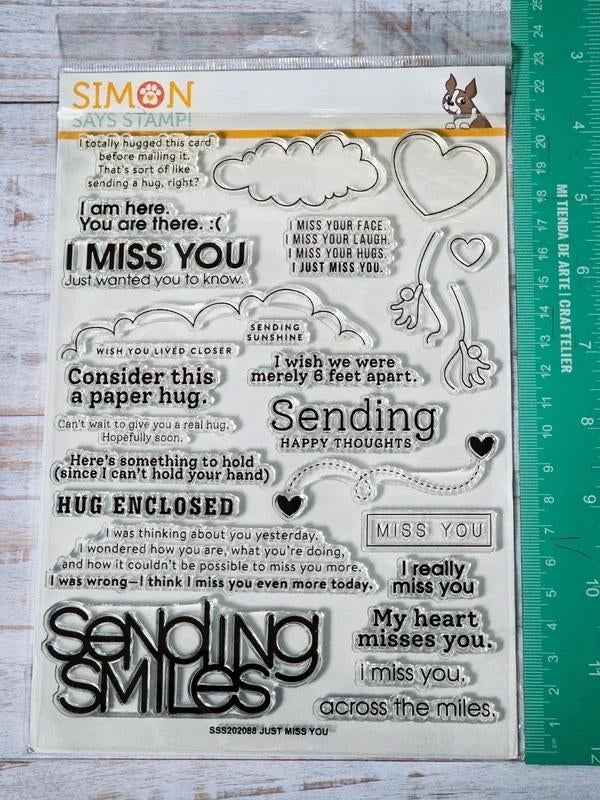 Simon Says Stamps - Just Miss You exclusive stamp set, Ophalen of Verzenden, Nieuw, Clearstamp