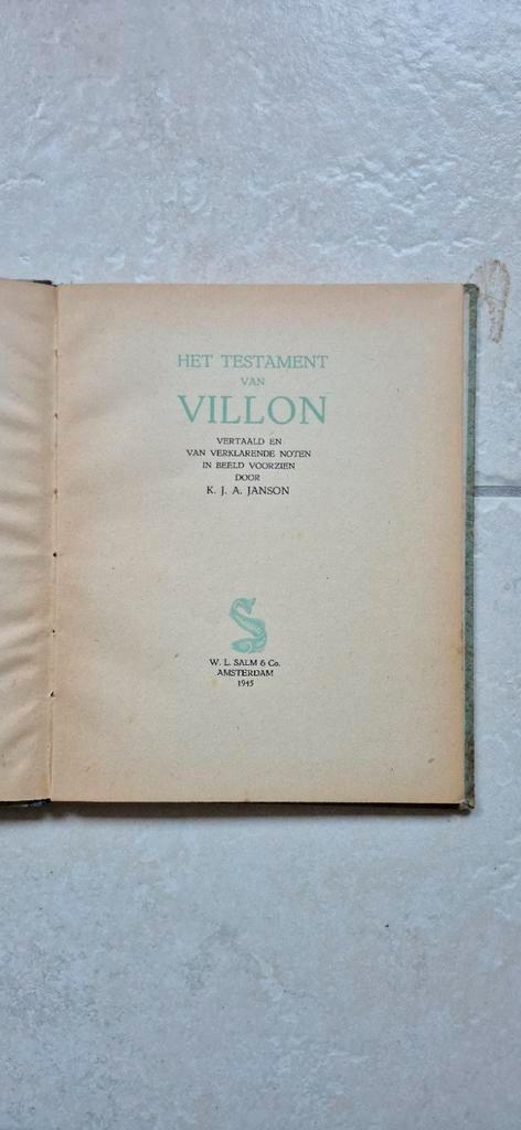 Het Testament van Villon - 1915, Boeken, Gedichten en Poëzie, Gelezen, Ophalen of Verzenden