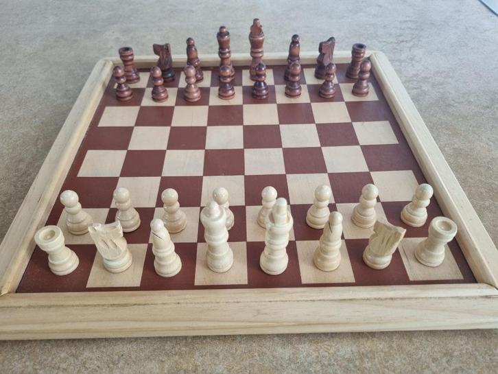 Luxe speldoos met schaken, backgammon en domino, Hobby en Vrije tijd, Gezelschapsspellen | Bordspellen, Gebruikt, Ophalen of Verzenden