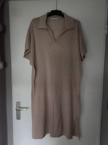 Heerlijk jurkje 100% katoen beige one size (2)  beschikbaar voor biedingen