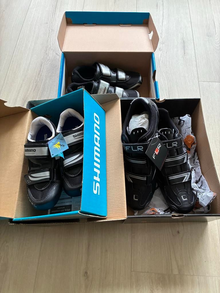 Race fietsschoenen (Shimano en FLR), Sport en Fitness, Wielrennen, Zo goed als nieuw, Kleding, Ophalen of Verzenden
