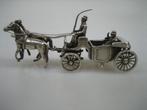 Miniatuur Zilveren Rijtuig met tweespan uit ca.1958, Verzenden, Zilver