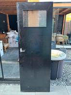 Zwarte houten binnendeur met raam, Ophalen, Gebruikt, Minder dan 80 cm, Binnendeur