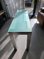 RVS SIDETABLE, Huis en Inrichting, Tafels | Sidetables, Ophalen of Verzenden, Zo goed als nieuw, Glas, 150 tot 200 cm