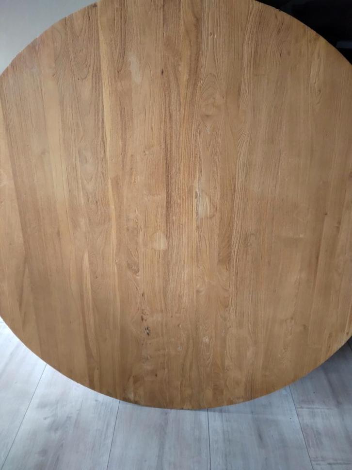 Teakhouten tafelblad - 130 cm, Huis en Inrichting, Tafelonderdelen, Gebruikt, 100 tot 150 cm, 100 tot 150 cm, Rond, Teakhout, Ophalen