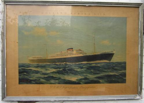 Litho Holland Afrika lijn ocean liner afrikalijn AB, Verzamelen, Scheepvaart, Gebruikt, Kaart, Foto of Prent, Motorboot, Ophalen