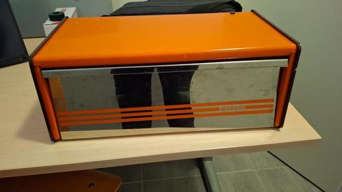 Vintage/Retro Brabantia Broodtrommel Oranje/chroom, Verzamelen, Retro, Huis en Inrichting, Ophalen