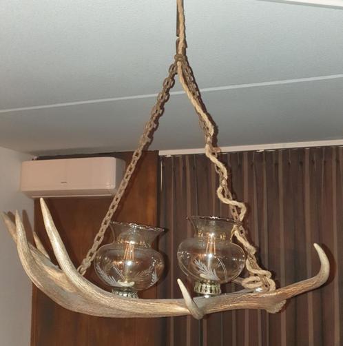Kroonluchter geweien, Huis en Inrichting, Lampen | Kroonluchters, Gebruikt, Overige materialen, Ophalen of Verzenden