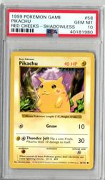 Red cheeks pikachu Shadowless Psa 10 Base set, Ophalen of Verzenden, Nieuw, Losse kaart