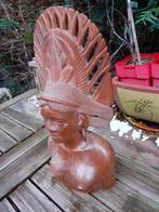 Balinees Houten Beeld - Vrouw met Hoofdtooi, Antiek en Kunst, Ophalen of Verzenden