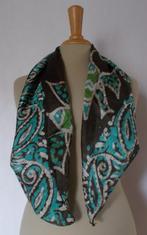 Mooie bruin/groene batik dunne print sjaal, Sjaal, Zo goed als nieuw, Verzenden
