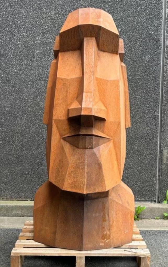 Moai sculptuur van Cortenstaal One of One Uniek stuk, Antiek en Kunst, Kunst | Designobjecten, Ophalen