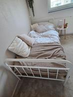Compleet bed 90x200 praktisch nieuw, Ophalen, 90 cm, Eenpersoons, Wit