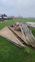 Houten dakspanten en eindschotten voor schuur, Doe-het-zelf en Verbouw, Hout en Planken, Ophalen, Gebruikt, Plank, Overige houtsoorten