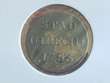 1753 Stad Utrecht Duit. Mooie conditie. Bieden kan ook