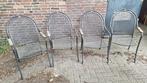 Tuinstoelen 4 stuks, Ophalen, Gebruikt, Metaal, Stapelbaar