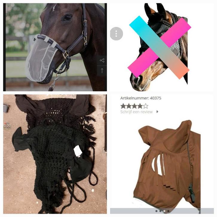Eczeemmasker vliegenmasker vliegennet oornetje neusnet, Dieren en Toebehoren, Paarden en Pony's | Overige Paardenspullen, Nieuw