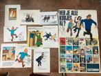 9 kaarten en een poster van Kuifje, Ophalen of Verzenden, Kuifje, Zo goed als nieuw, Plaatje, Poster of Sticker