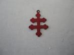 Oud lotharings kruisje, rood., Verzenden, Zo goed als nieuw, Sieraad
