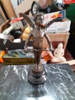 Bronzen Amor Beeld op Marmeren Voet, Antiek en Kunst, Ophalen of Verzenden
