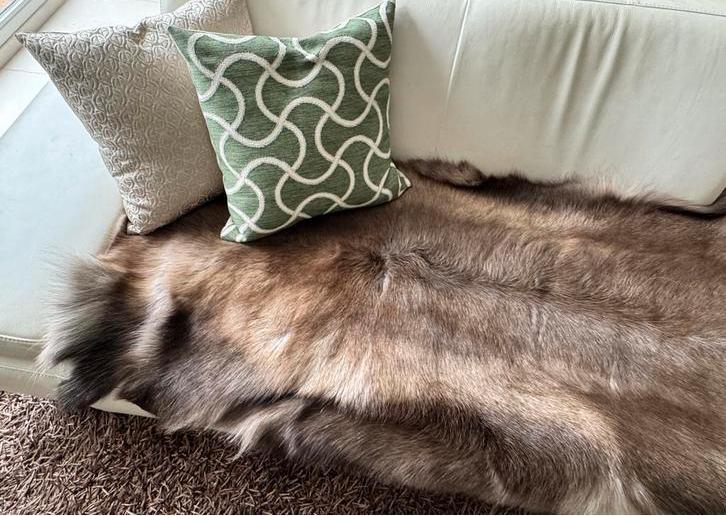 Nog 1 nieuwe premium kwaliteit Noorse rendiervacht, Huis en Inrichting, Woonaccessoires | Plaids en Woondekens, Nieuw, Ophalen of Verzenden