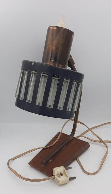 Vintage Lamp - Metaal, Hout, Kristalglas - 1960-1970 beschikbaar voor biedingen