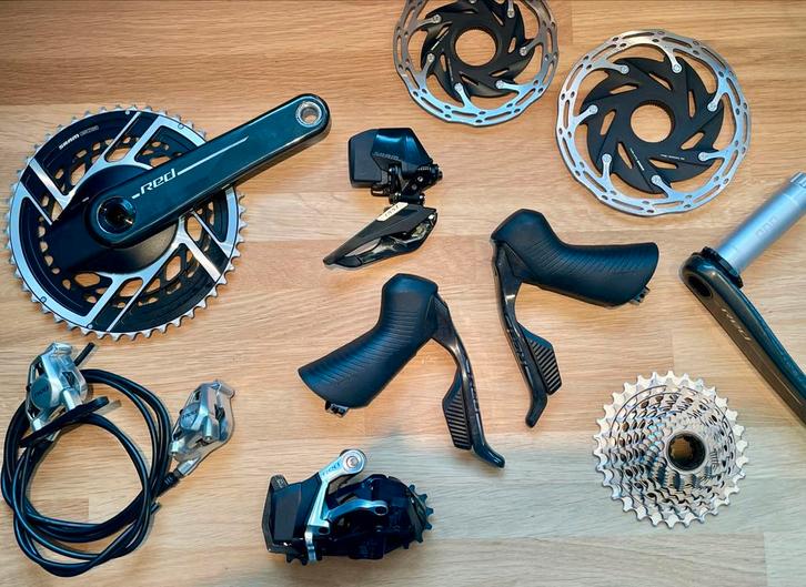 SRAM Red E1 groepset mét Powermeter, COMPLEET & nieuwstaat, Fietsen en Brommers, Fietsonderdelen, Zo goed als nieuw, Racefiets