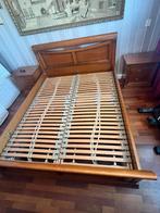 2 persoons bed incl nachtkastjes, Huis en Inrichting, Ophalen, Gebruikt, Bruin, Tweepersoons