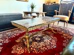 Vintage Gouden Salontafel met Marmeren Blad, Ophalen