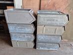 8 magazijnbakken, stapelbakken, brocante, Ophalen, Zo goed als nieuw, Doos, Minder dan 35 cm
