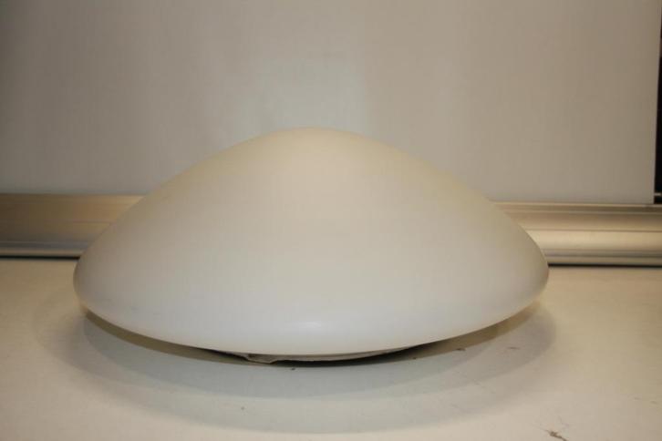 plafondlamp opale glas 41 cm doorsnede vintage (284), Huis en Inrichting, Lampen | Plafondlampen, Gebruikt, Glas, Metaal, Ophalen of Verzenden