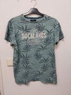 T-shirt korte mouw blauw groen grijs met bladeren maat L, Maat 52/54 (L), Blauw, Portonova, Ophalen of Verzenden