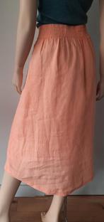 Nieuwe Josephine & Co Zalmroze 100% linnen rok  EU 40/L, Josephine & Co, Maat 42/44 (L), Nieuw, Oranje