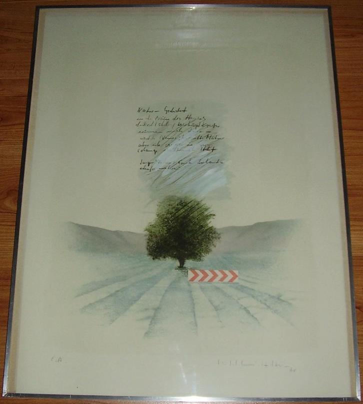 Gemengde Techniek - 1976 - Michael Schmidt Stein - GEDICHT, Antiek en Kunst, Kunst | Schilderijen | Klassiek, Ophalen