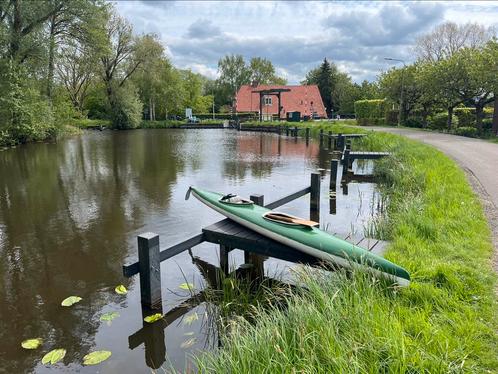 Tweepersoons kajak met roer + 2 houten Kober peddels, Watersport en Boten, Kano's, Zo goed als nieuw, Kajak, Ophalen
