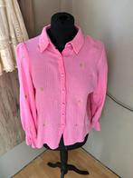 JS millennium mooie roze blouse met gouden hartjes mt M ZGAN, Kleding | Dames, Maat 38/40 (M), Ophalen of Verzenden, Roze, Zo goed als nieuw